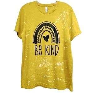 Bella+Canvas | BE Kind Graphic Print T-Shirt in Mustard Yellow.